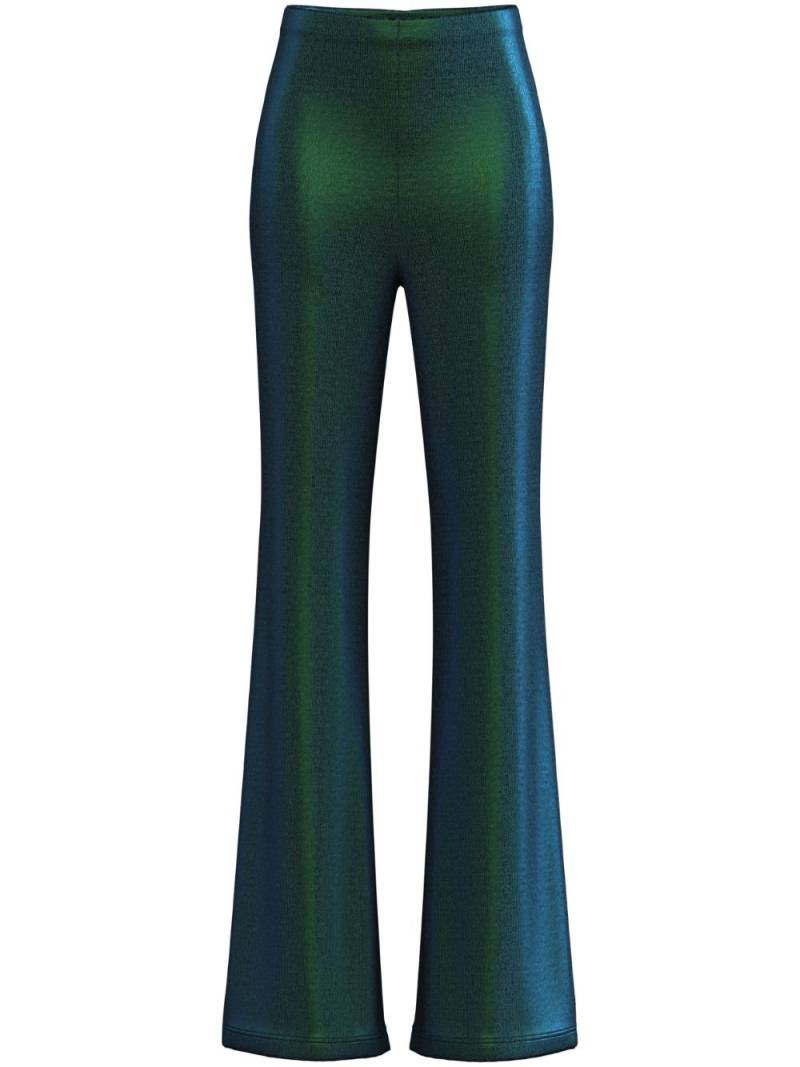 Margherita MACCAPANI lurex flared trousers - Green von Margherita MACCAPANI