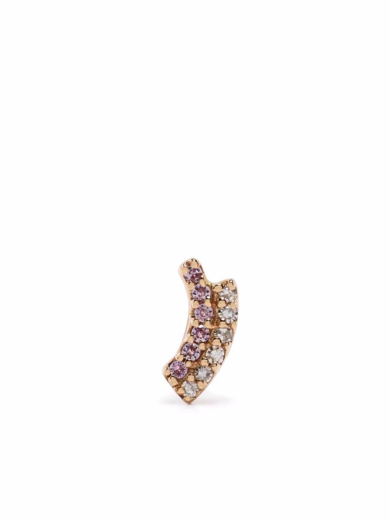 Maria Black 14kt yellow gold Rainbow diamond and pink sapphire stud von Maria Black