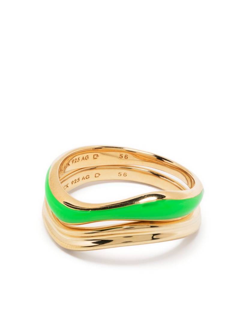 Maria Black Soma Neon gold-plated ring stack von Maria Black