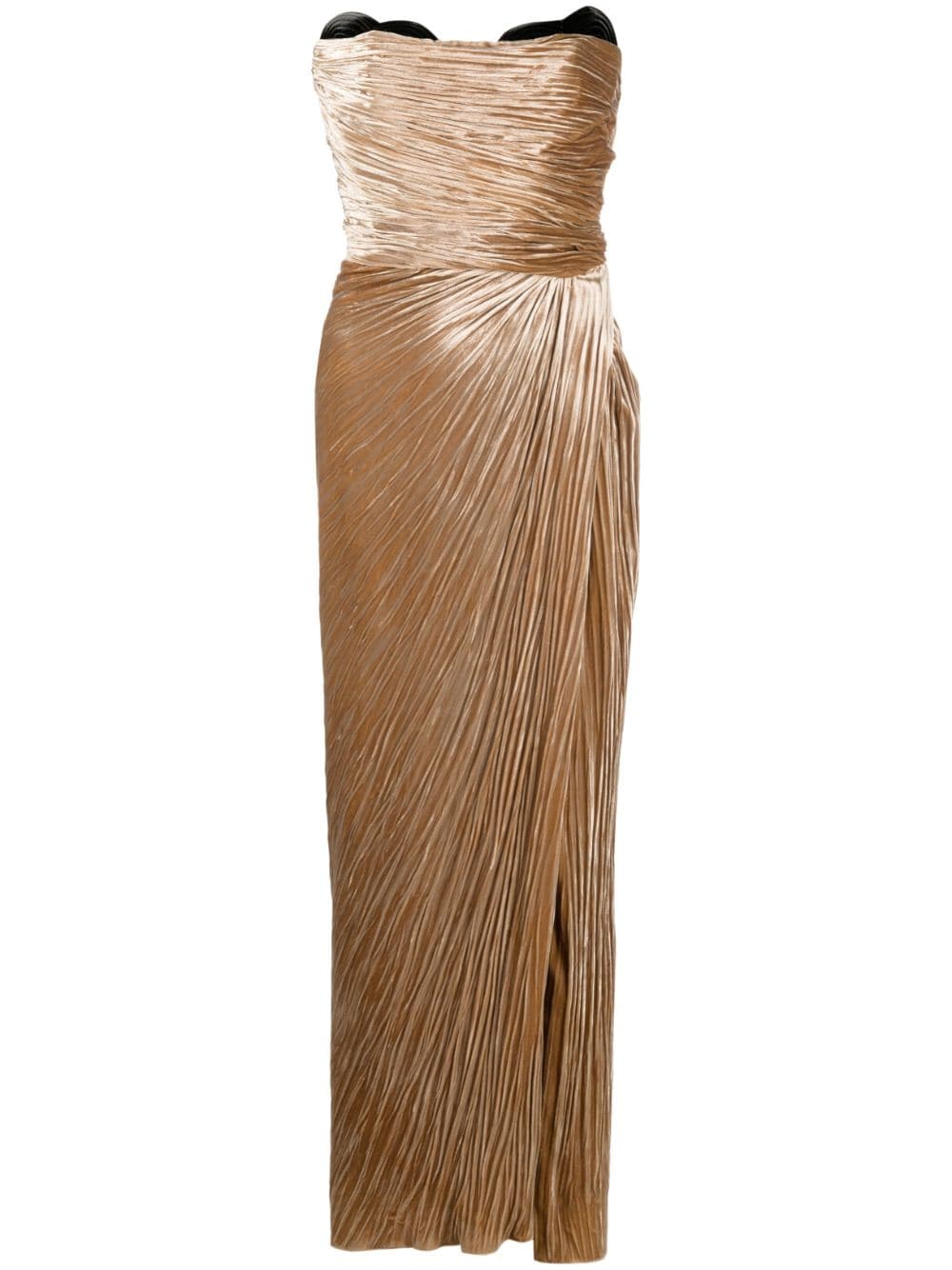 Maria Lucia Hohan Janette plissé strapless dress - Brown von Maria Lucia Hohan