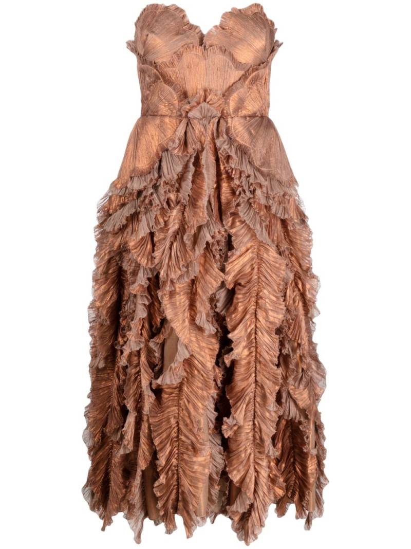 Maria Lucia Hohan Lunara ruffled sweetheart dress - Orange von Maria Lucia Hohan