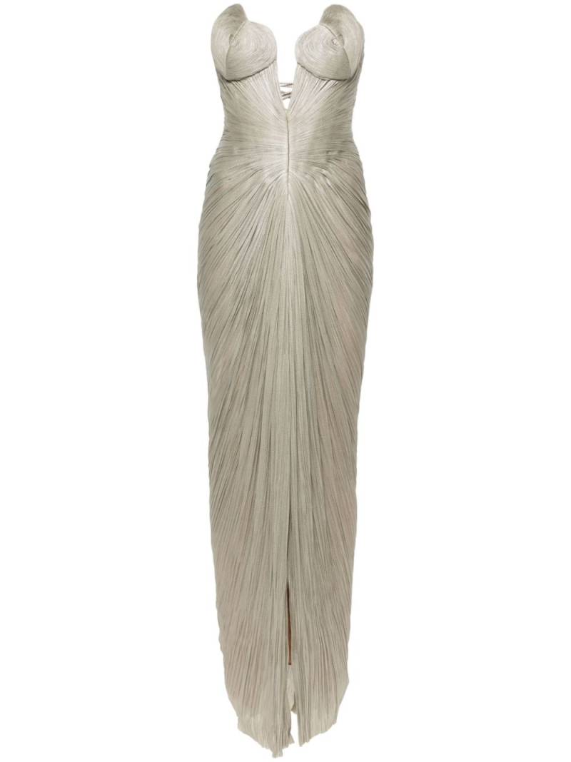 Maria Lucia Hohan Reina plissé silk gown - Silver von Maria Lucia Hohan