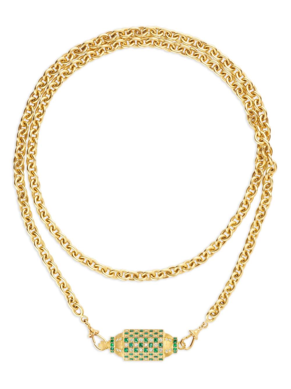 Marie Lichtenberg 18kt yellow gold Check Locket necklace von Marie Lichtenberg