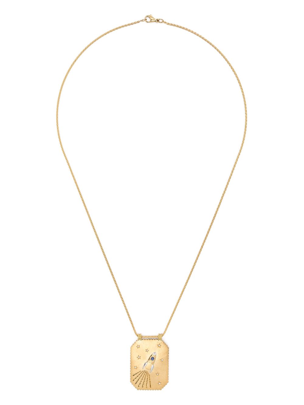 Marie Lichtenberg 18kt yellow gold Love You diamond and sapphire necklace von Marie Lichtenberg