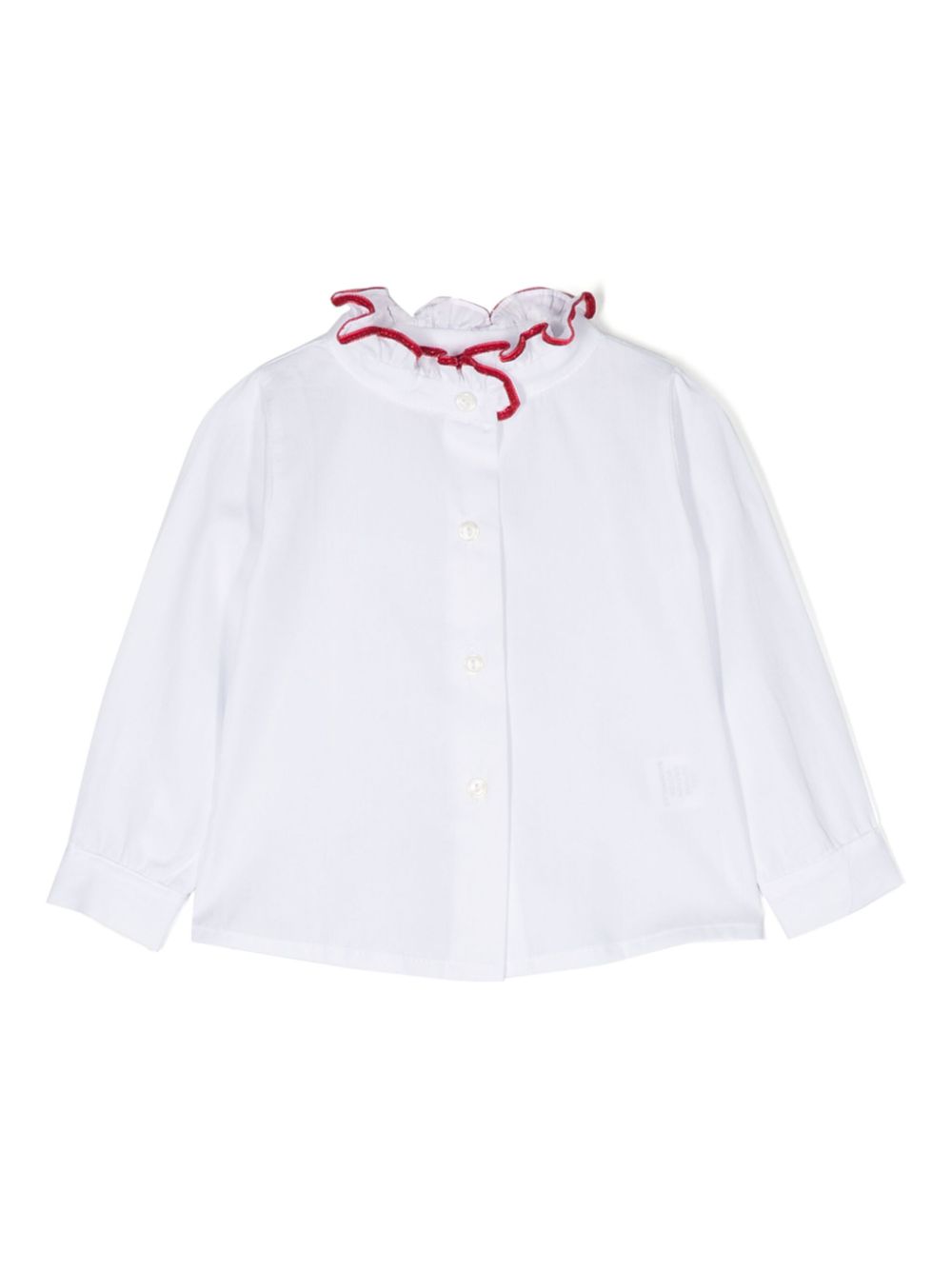 Mariella Ferrari contrasting-trim ruffle-collar cotton blouse - White von Mariella Ferrari