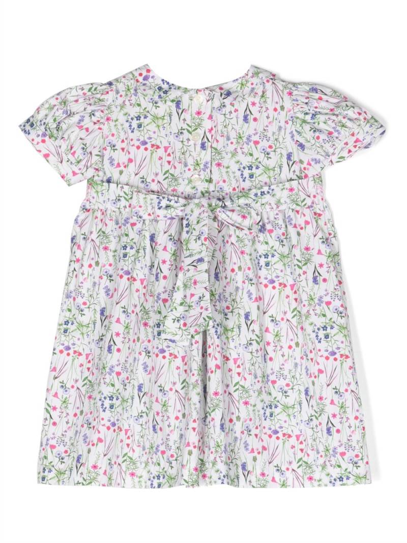 Mariella Ferrari floral-print smocked-waist cotton dress - White von Mariella Ferrari