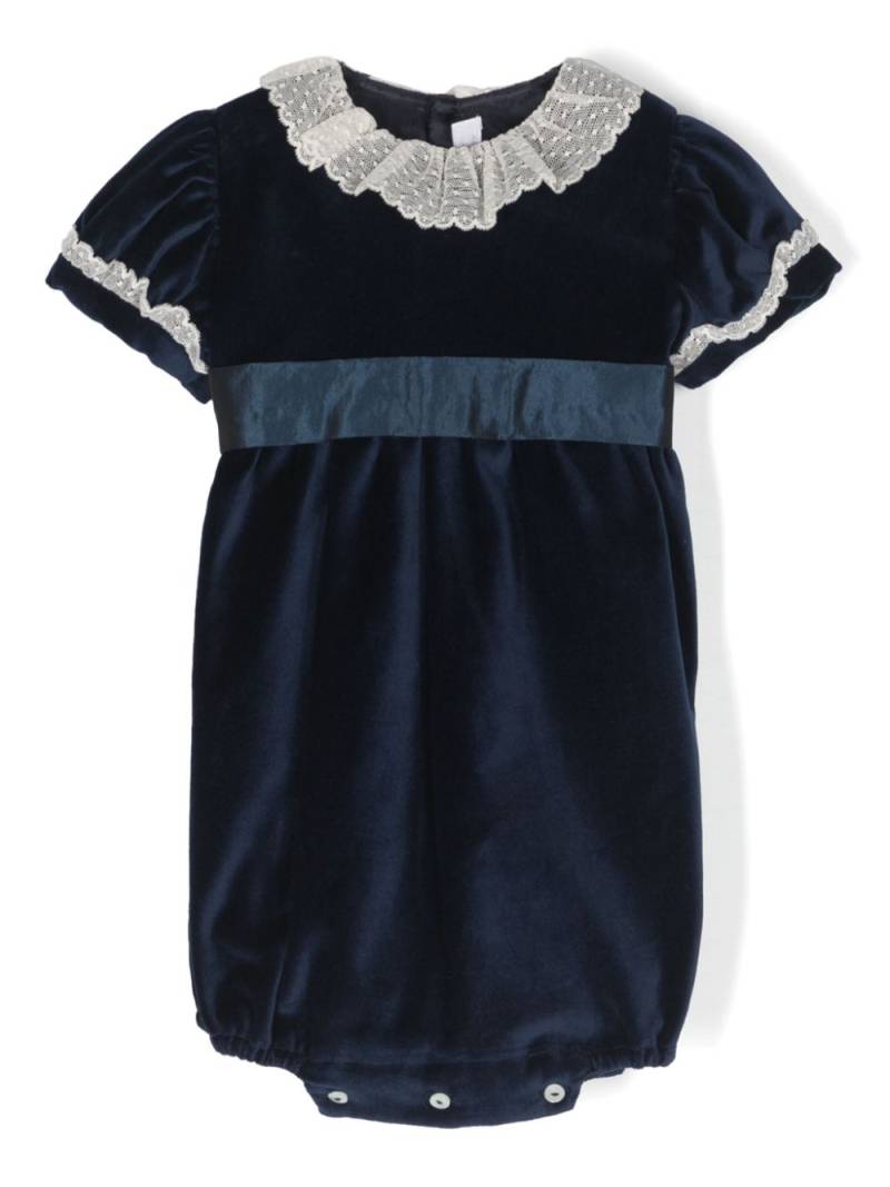 Mariella Ferrari lace-trim velvet cotton shorties - Blue von Mariella Ferrari