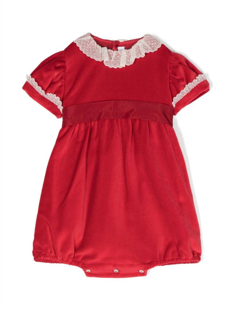 Mariella Ferrari lace-trim velvet cotton shorties - Red von Mariella Ferrari