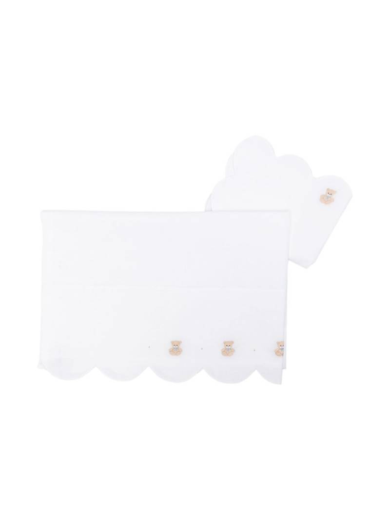 Mariella Ferrari teddy bear-embroidered sheet - White von Mariella Ferrari