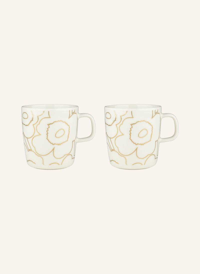 Marimekko 2er-Set Henkelbecher Oiva/Piirto Unikko weiss von Marimekko