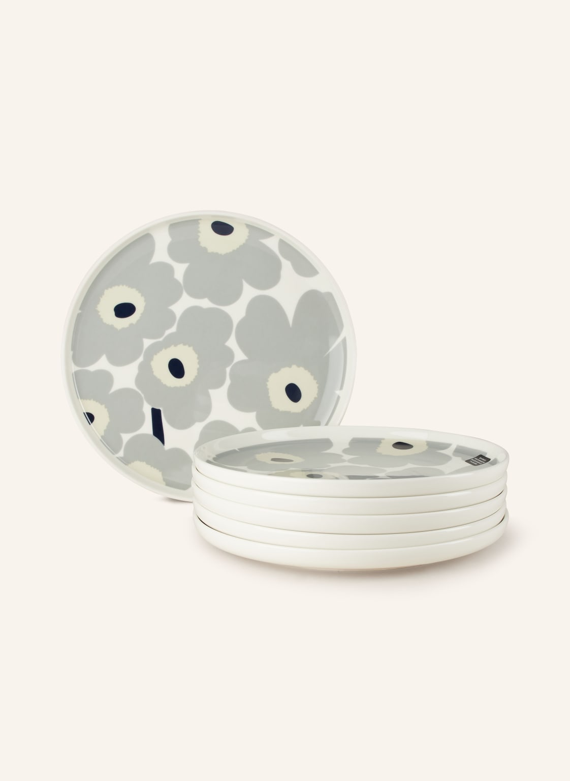 Marimekko 6er-Set Speiseteller Oiva/Unikko grau Marimekko 6er-Set Speiseteller Oiva/Unikko grau von Marimekko