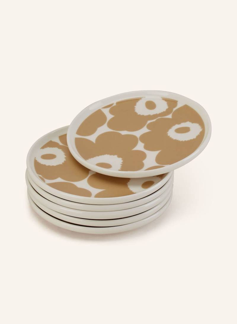 Marimekko 6er-Set Unterteller Oiva/Unikko beige von Marimekko