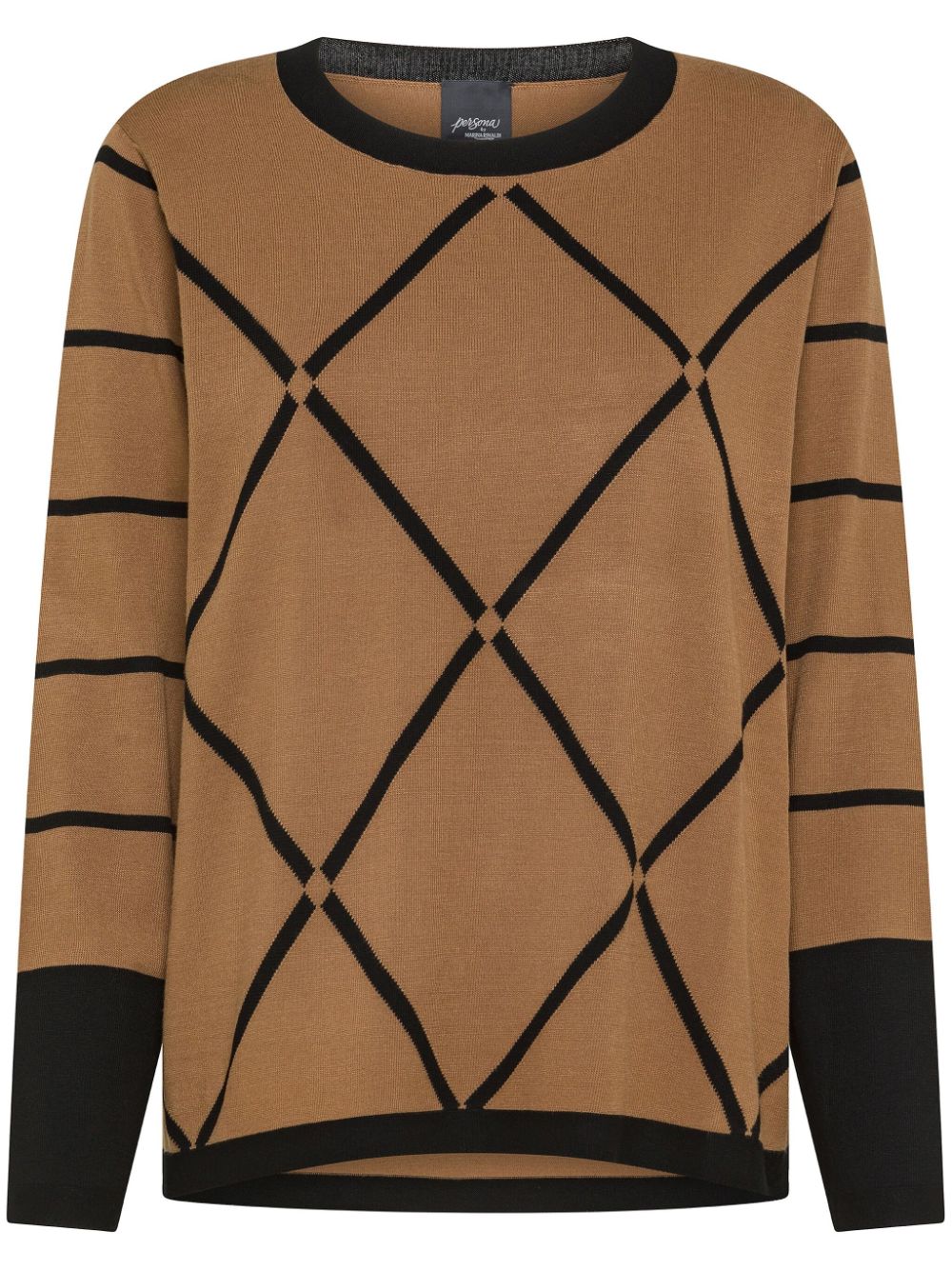 Marina Rinaldi intarsia-knit sweater - Brown von Marina Rinaldi