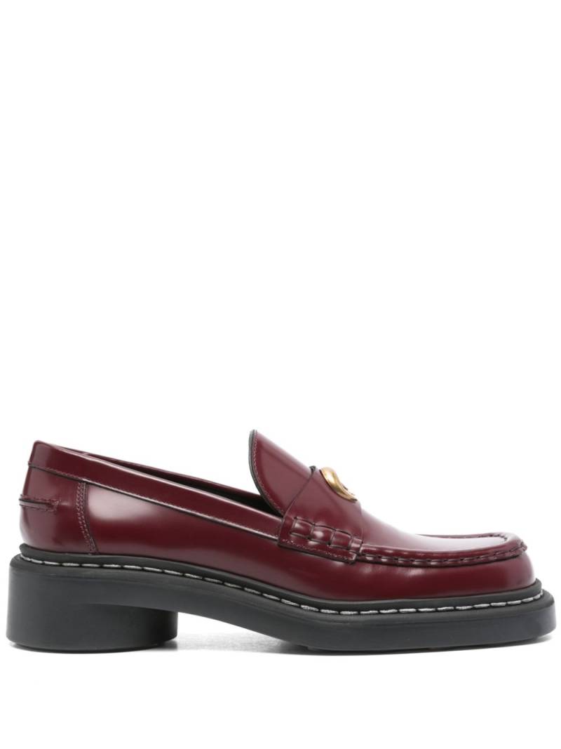 Marine Serre 50mm leather loafers - Red von Marine Serre