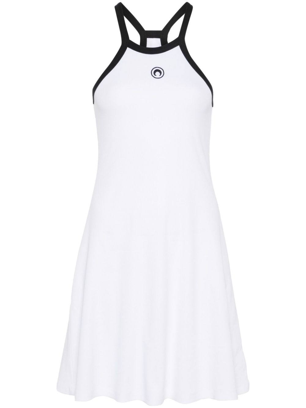 Marine Serre Crescent Moon-embroidered mini dress - White von Marine Serre