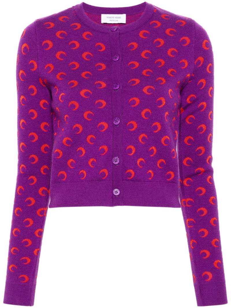 Marine Serre Crescent Moon-jacquard cardigan - Purple von Marine Serre