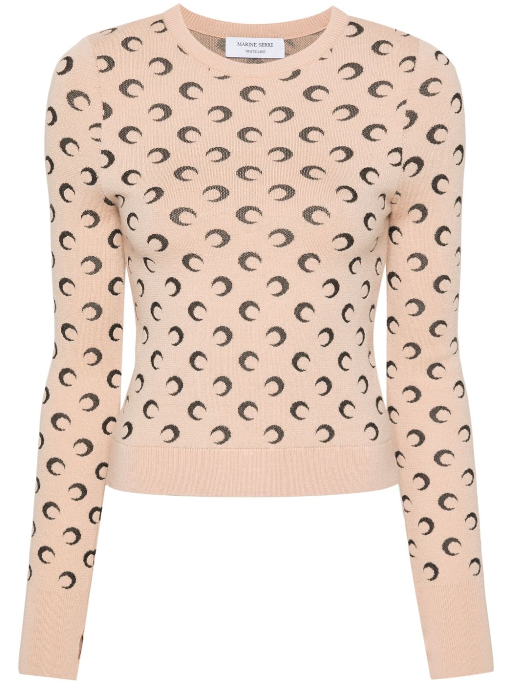 Marine Serre Crescent-Moon-jacquard jumper - Neutrals von Marine Serre