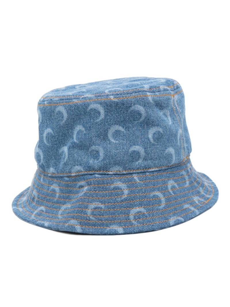 Marine Serre Crescent Moon-print bucket hat - Blue von Marine Serre