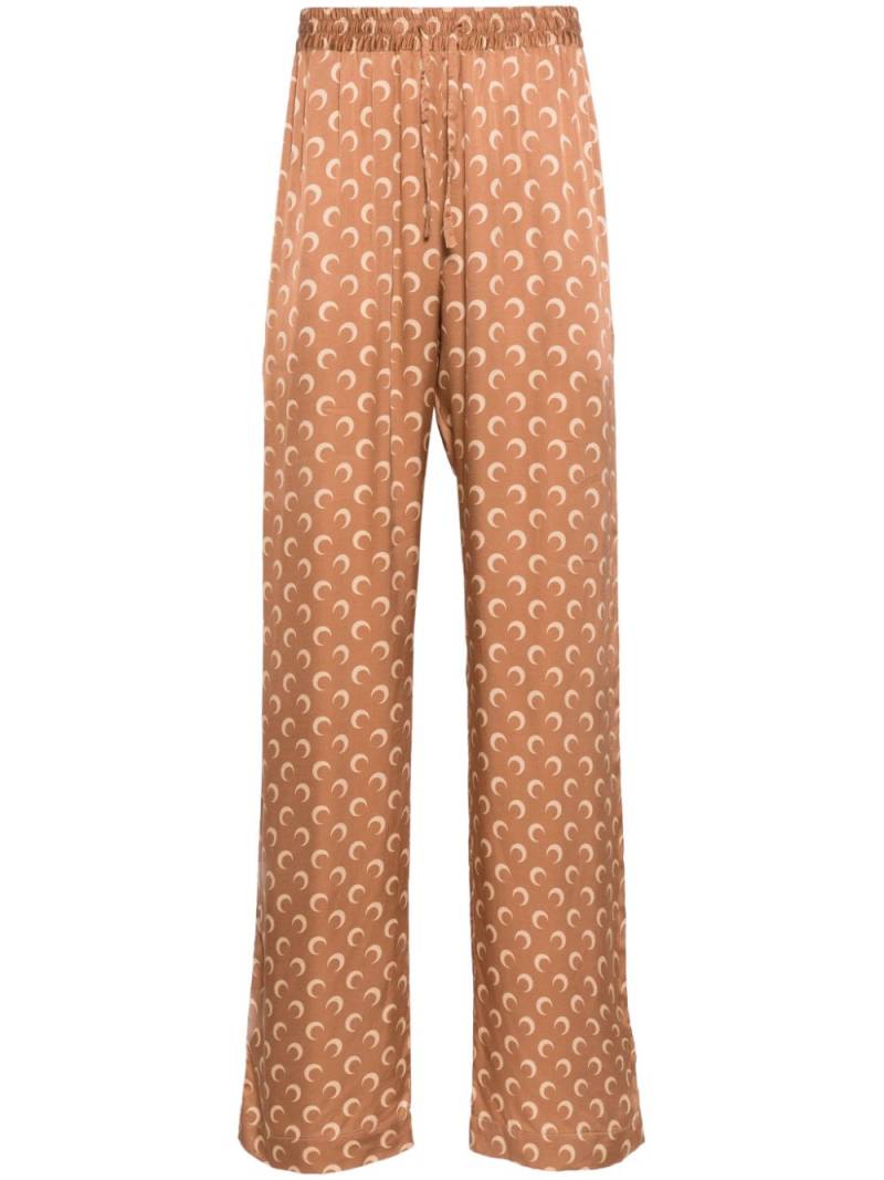 Marine Serre Crescent moon-print straight-leg trousers - Brown von Marine Serre