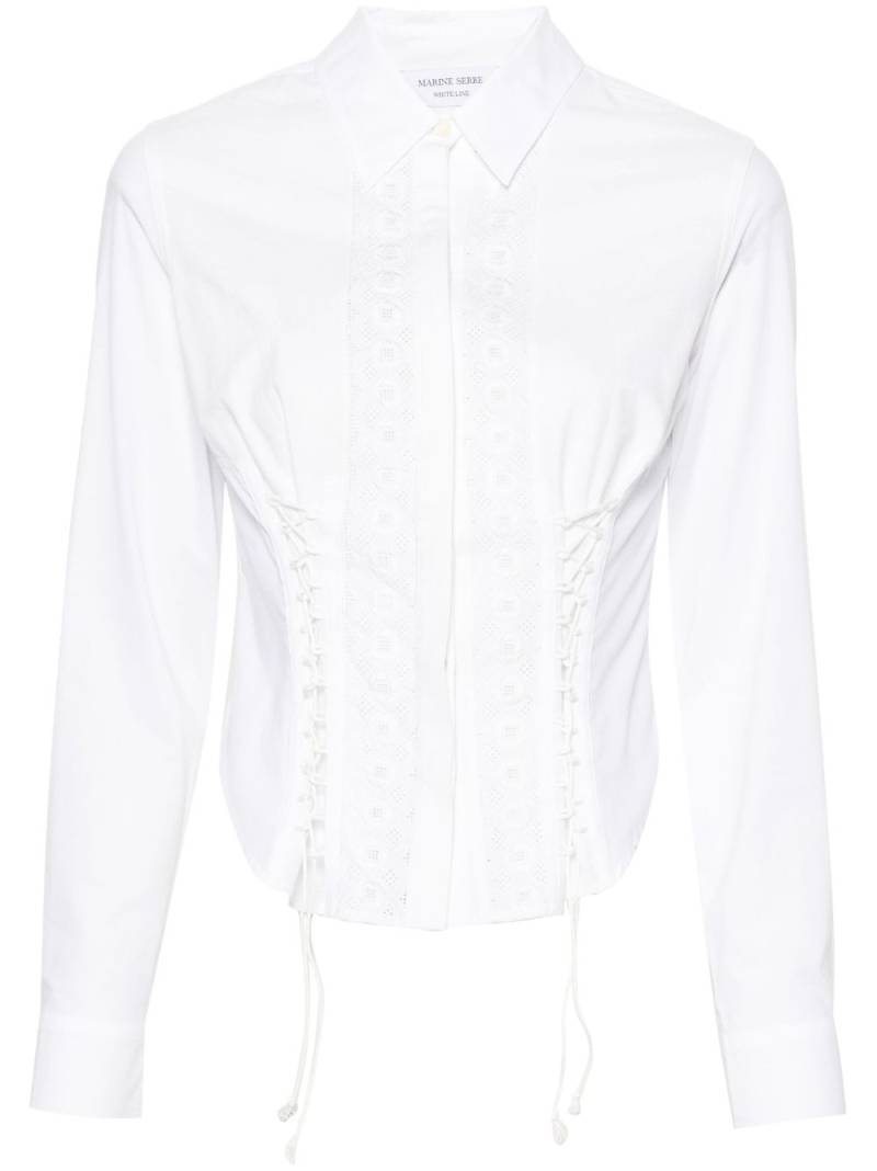 Marine Serre Household corset-style cotton shirt - White von Marine Serre