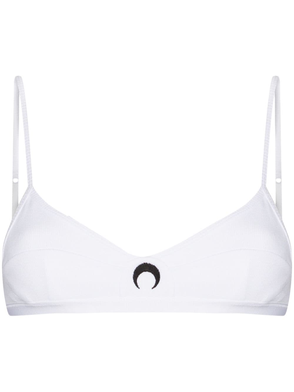 Marine Serre logo-print bra - White von Marine Serre