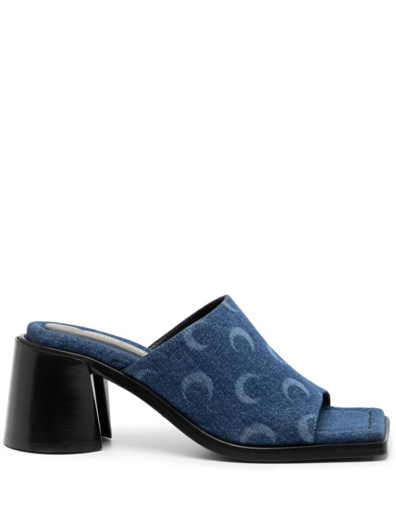 Marine Serre MS denim mules - Blue von Marine Serre