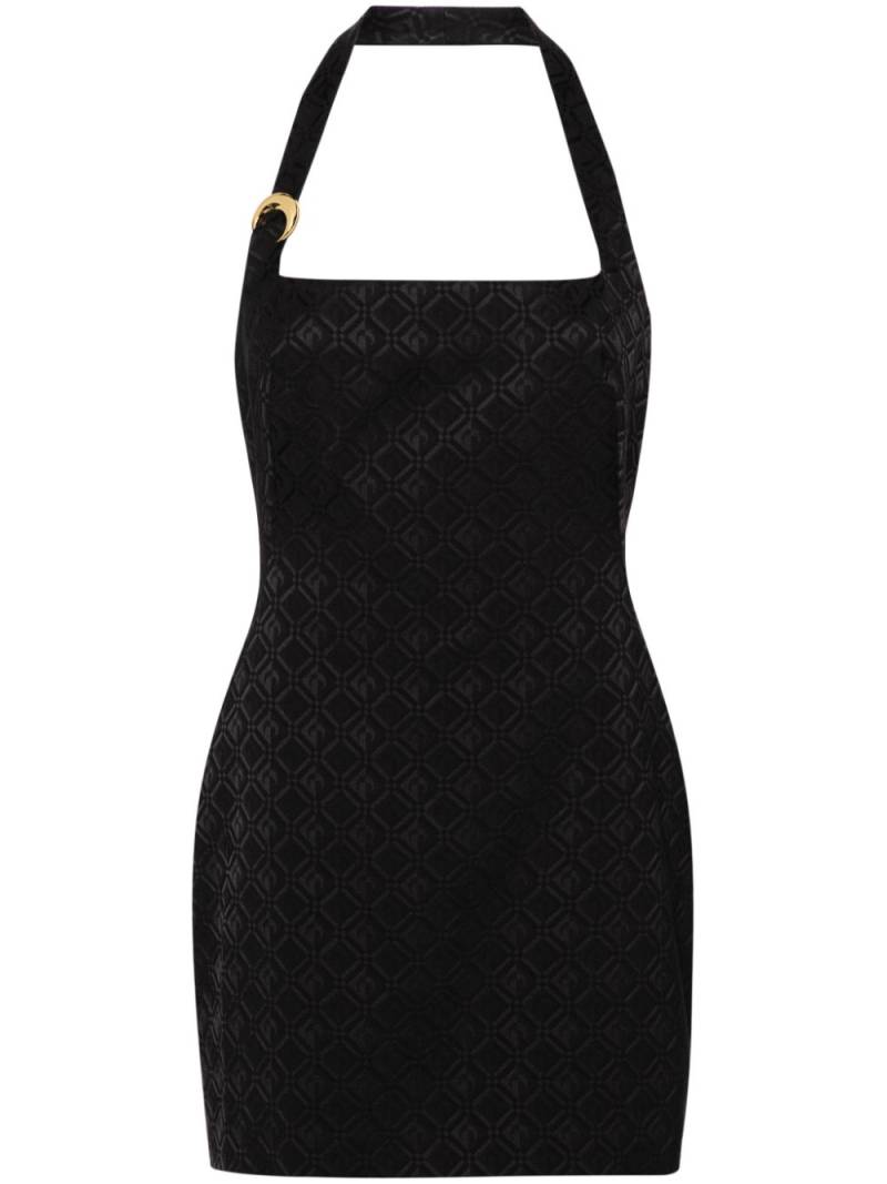 Marine Serre Moon Diamant-jacquard strap minidress - Black von Marine Serre