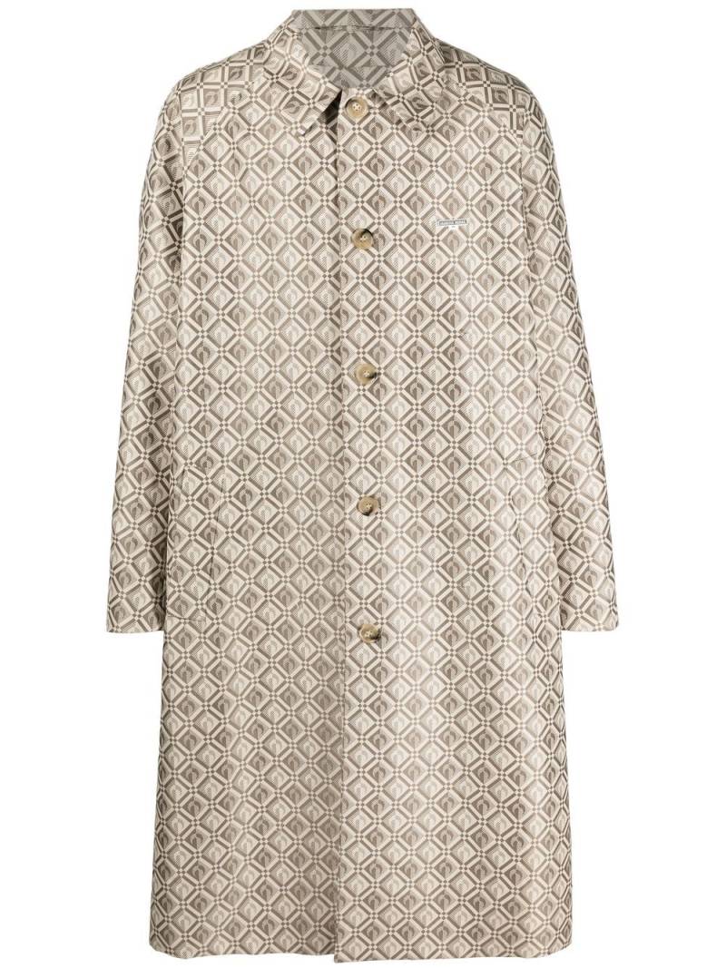 Marine Serre Moon Diamant logo jacquard coat - Neutrals von Marine Serre