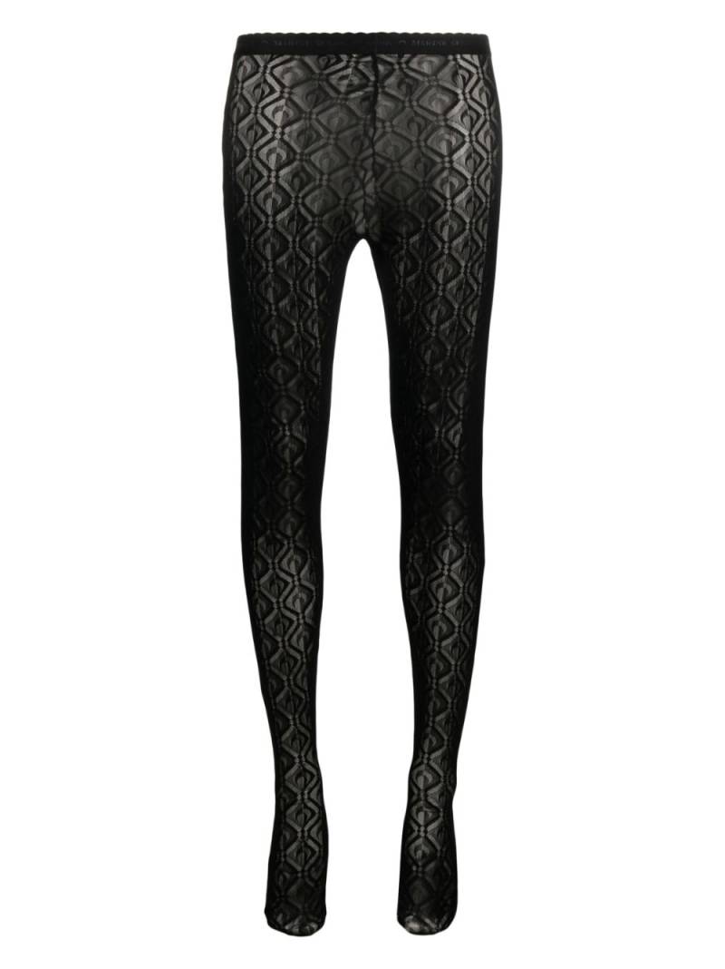 Marine Serre Moon Diamant mesh jacquard tights - Black von Marine Serre