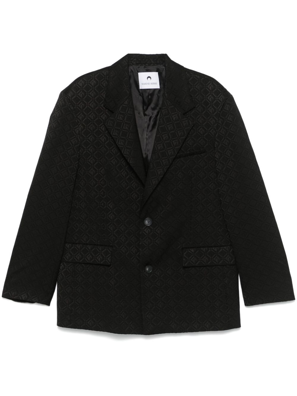 Marine Serre Moon Diamond-jacquard blazer - Black von Marine Serre