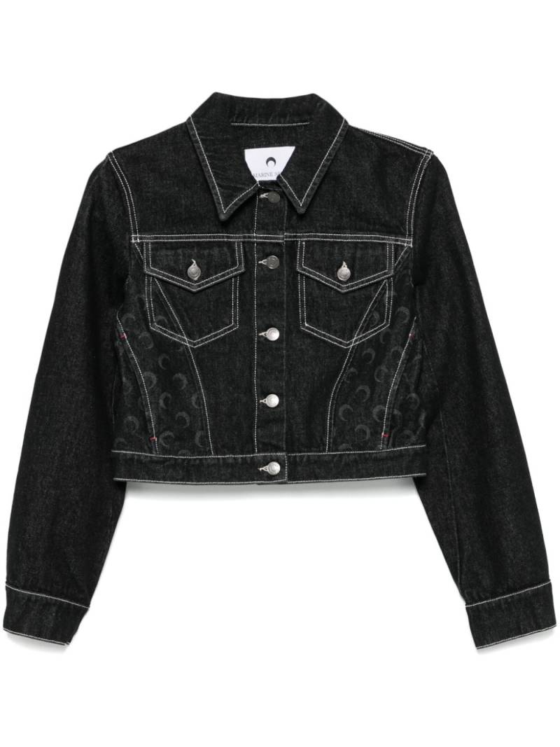 Marine Serre Moon Laser denim jacket - Black von Marine Serre