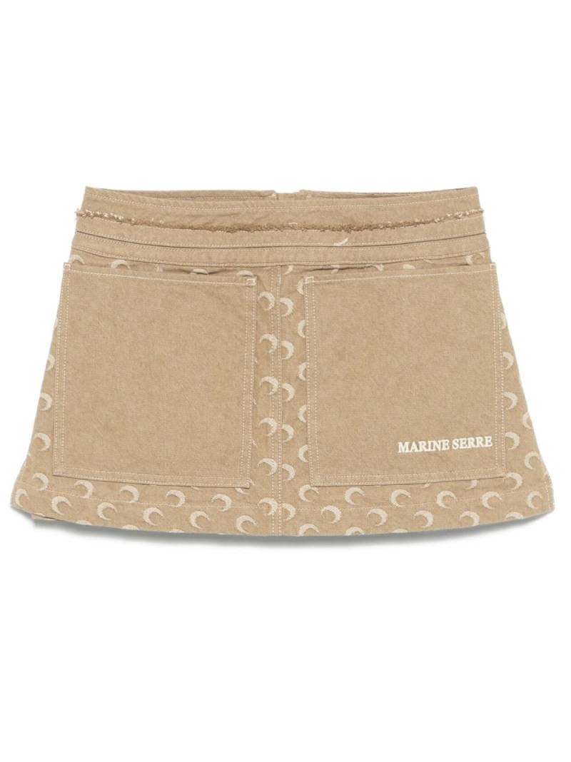 Marine Serre Moon-jacquard mini skirt - Brown von Marine Serre