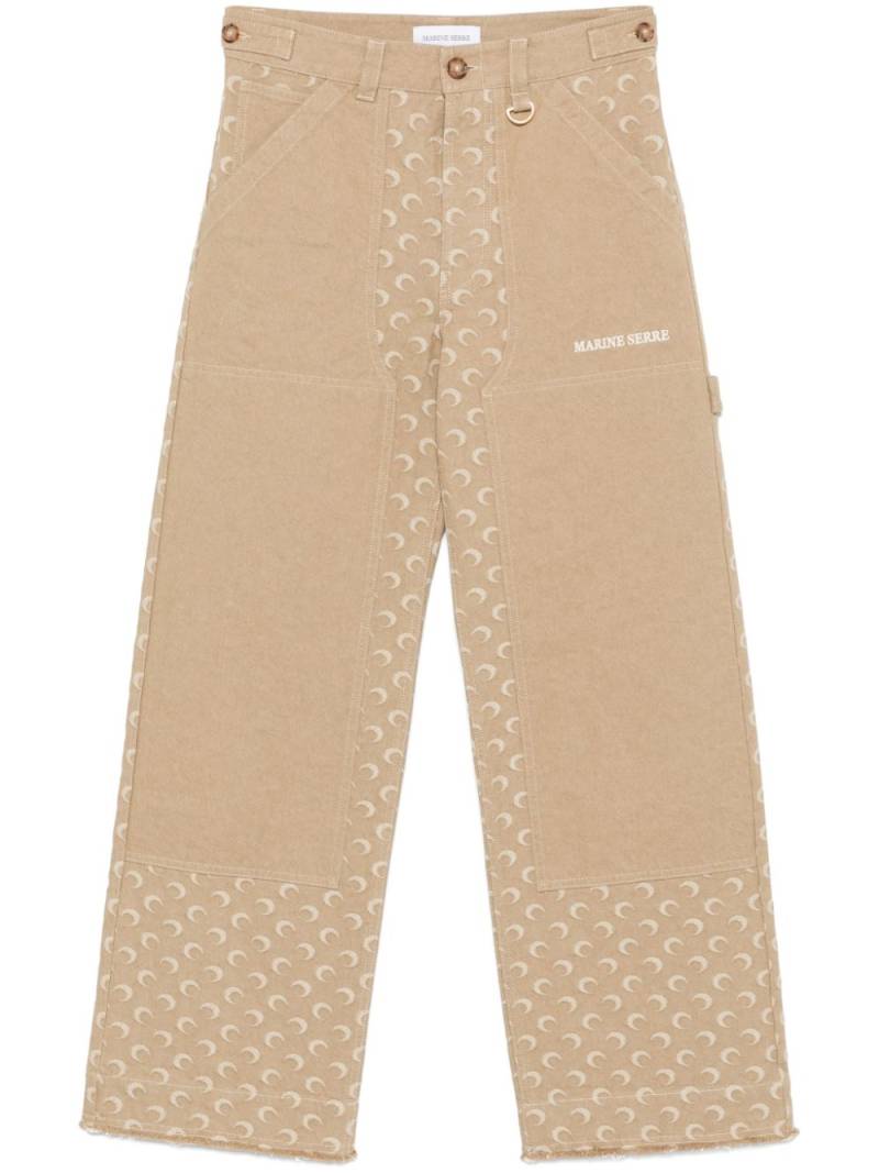 Marine Serre Moon jacquard twill trousers - Neutrals von Marine Serre