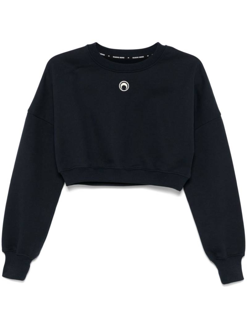 Marine Serre Moon-logo cropped sweatshirt - Blue von Marine Serre