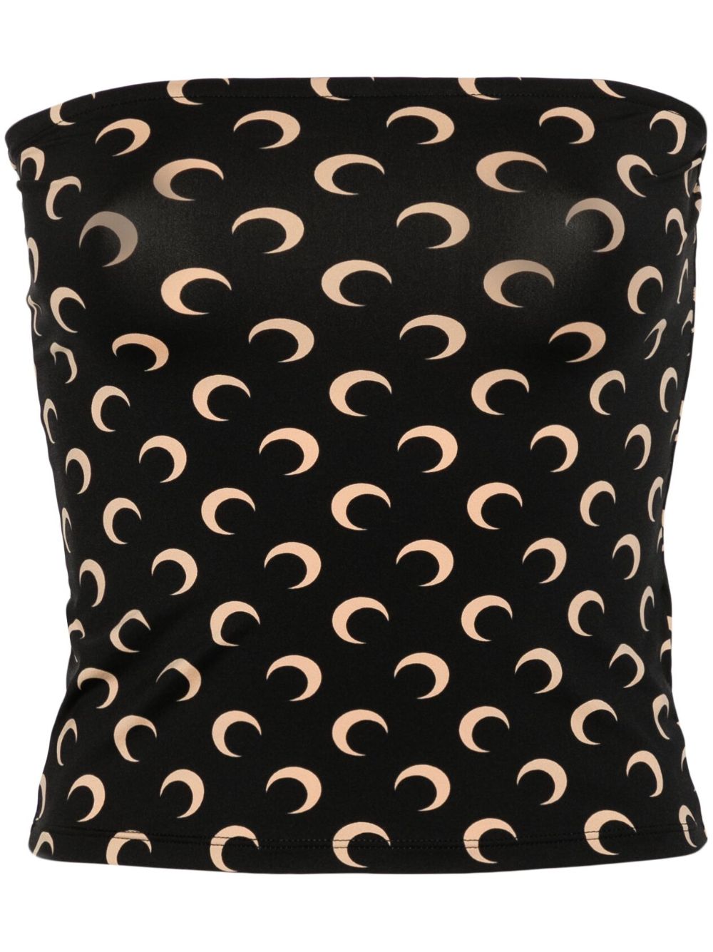 Marine Serre Moonogram pattern strapless top - Black von Marine Serre