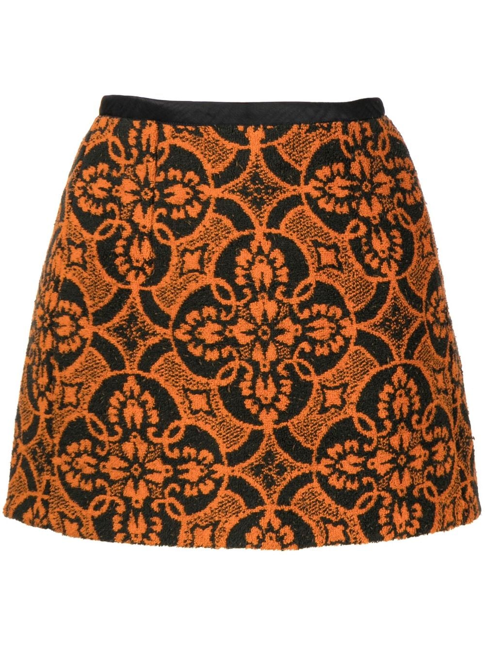 Marine Serre Oriental Towels A-line miniskirt - Orange von Marine Serre