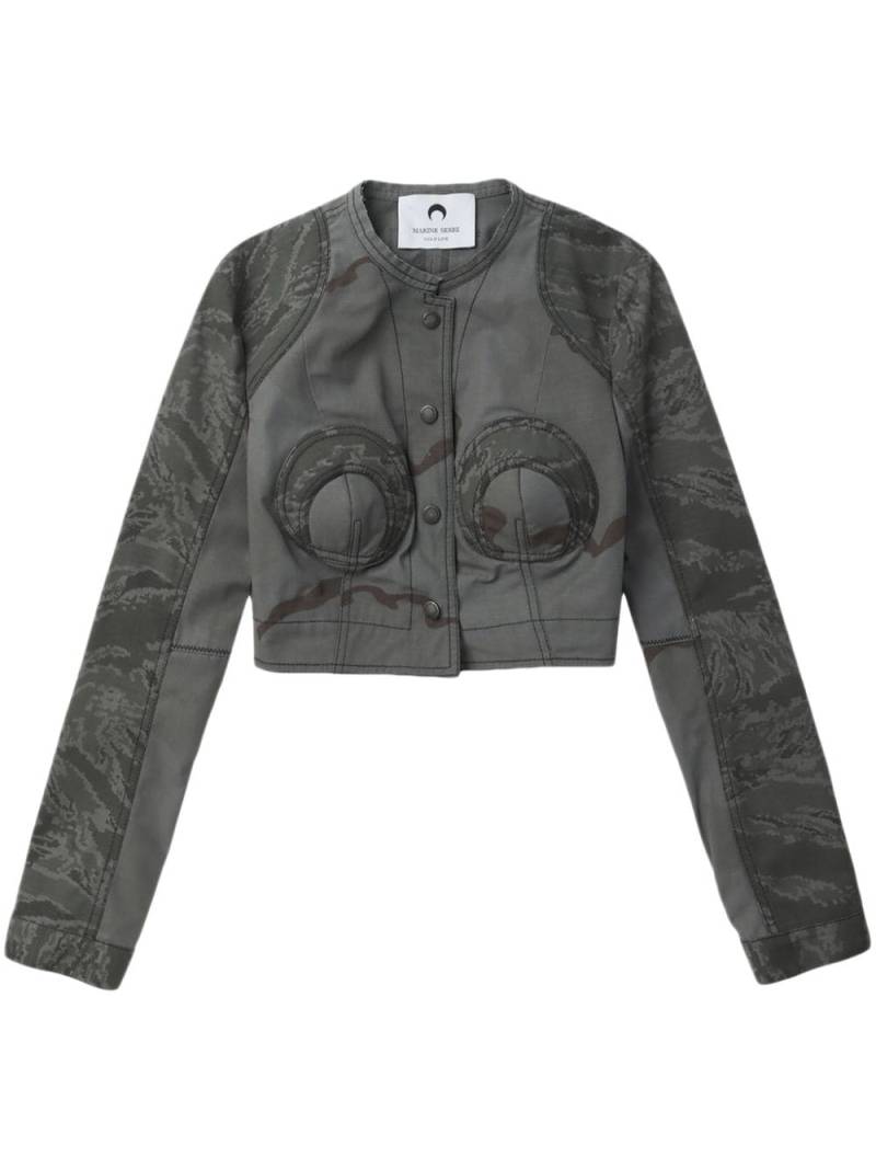 Marine Serre Regenerated Camo cropped jacket - Grey von Marine Serre