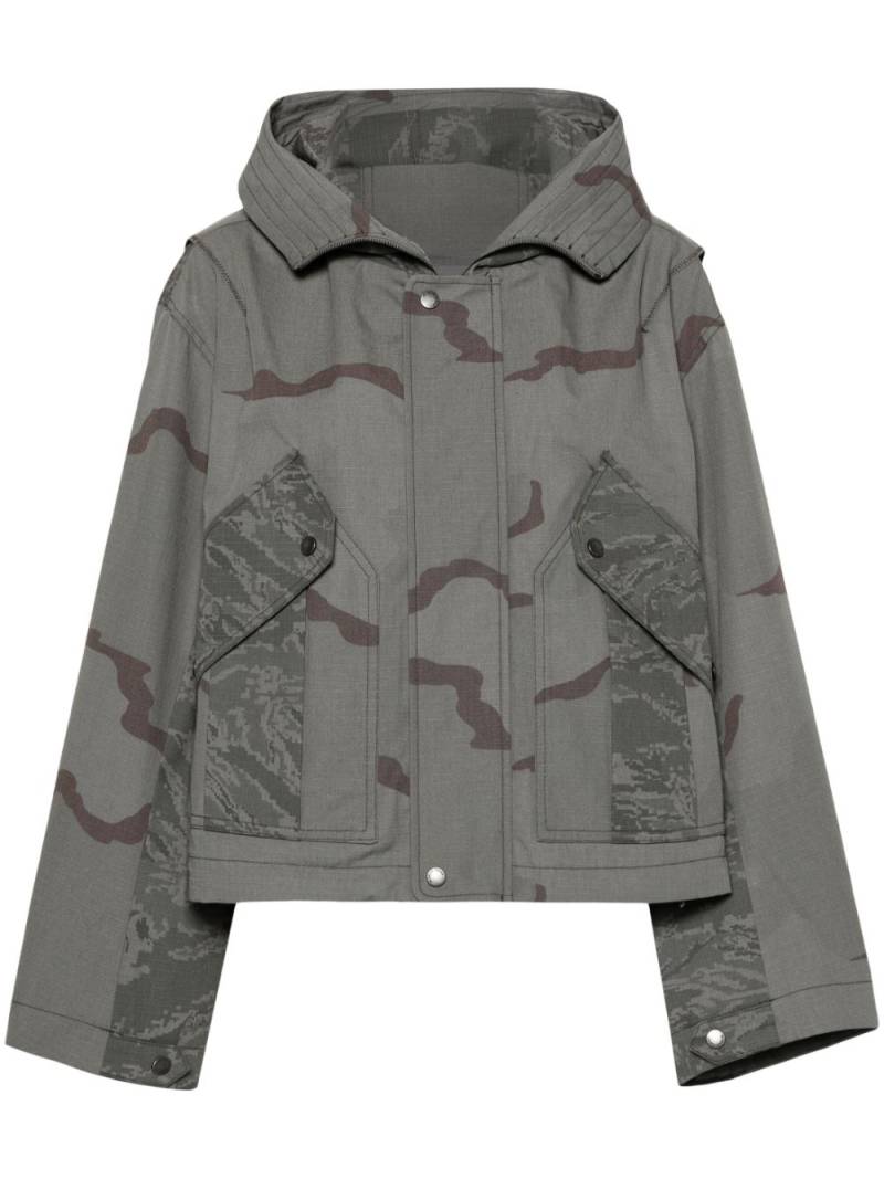 Marine Serre Regenerated camouflage-print jacket - Grey von Marine Serre