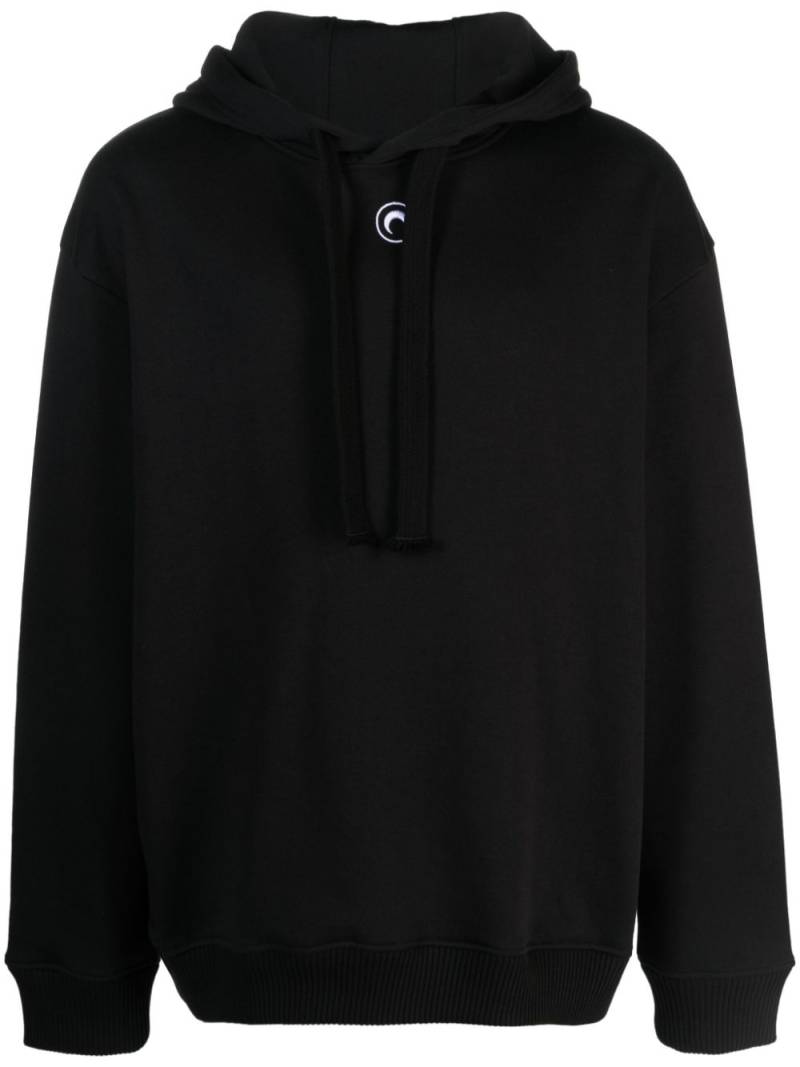 Marine Serre Rose-print cotton hoodie - Black von Marine Serre