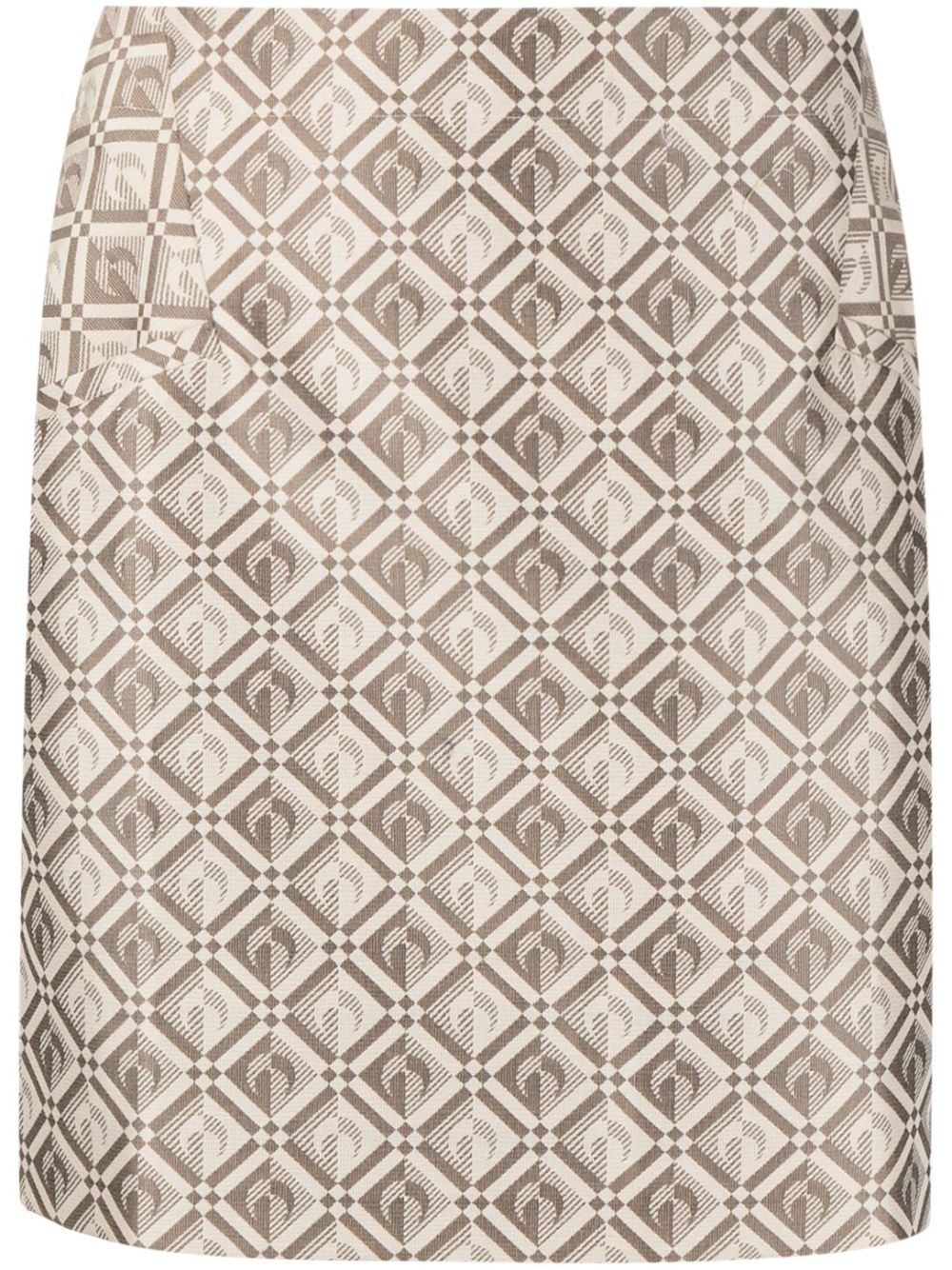 Marine Serre Towels jacquard mini skirt - Neutrals von Marine Serre