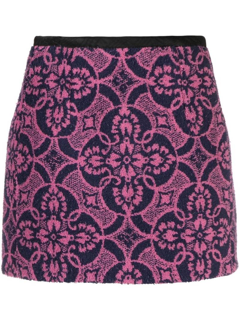 Marine Serre Towels jacquard mini skirt - Pink von Marine Serre