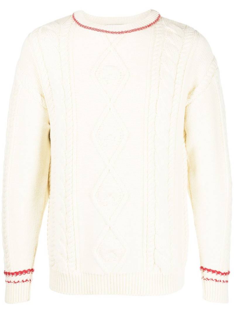 Marine Serre cable-knit wool jumper - Neutrals von Marine Serre