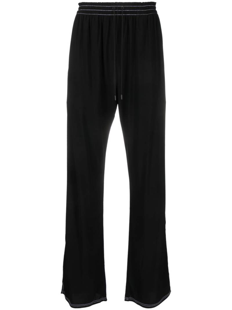 Marine Serre contrast-stitching wide-leg trousers - Black von Marine Serre