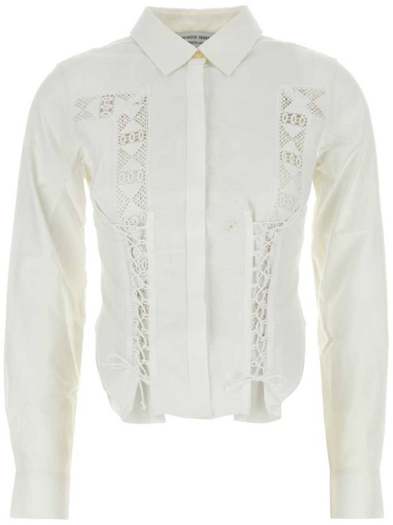 Marine Serre corset-style cotton shirt - White von Marine Serre