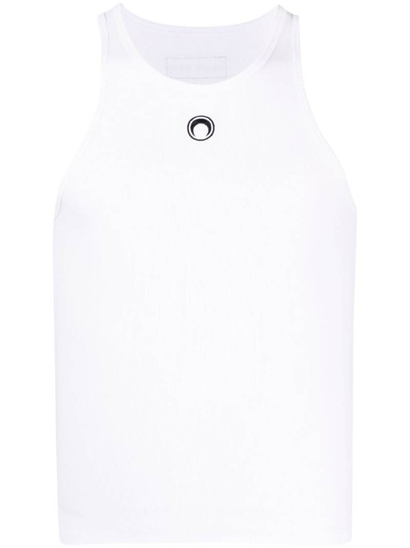 Marine Serre crescent moon cotton tank top - White von Marine Serre