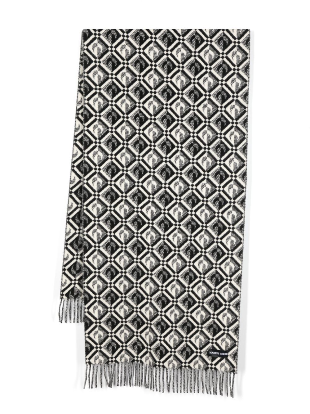 Marine Serre Moon Diamant virgin-wool scarf - Black von Marine Serre