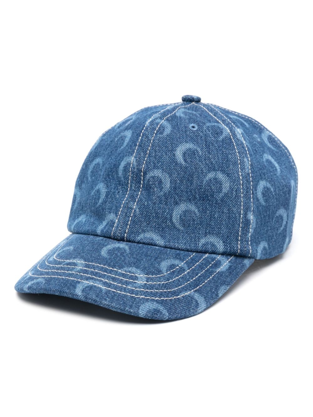 Marine Serre crescent moon-print cap - Blue von Marine Serre