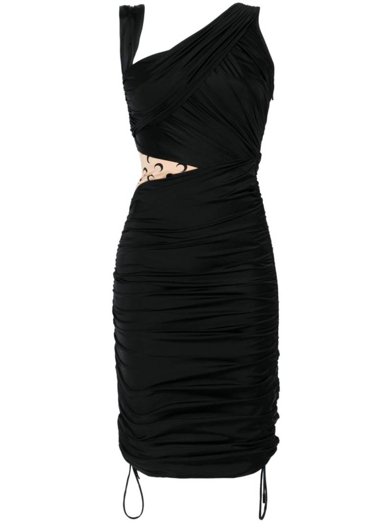 Marine Serre draped jersey midi dress - Black von Marine Serre