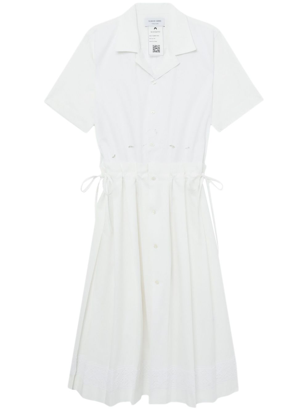 Marine Serre embroidered cotton midi dress - White von Marine Serre