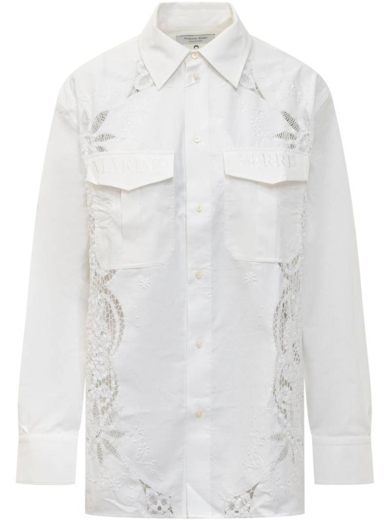 Marine Serre embroidered shirt - White von Marine Serre